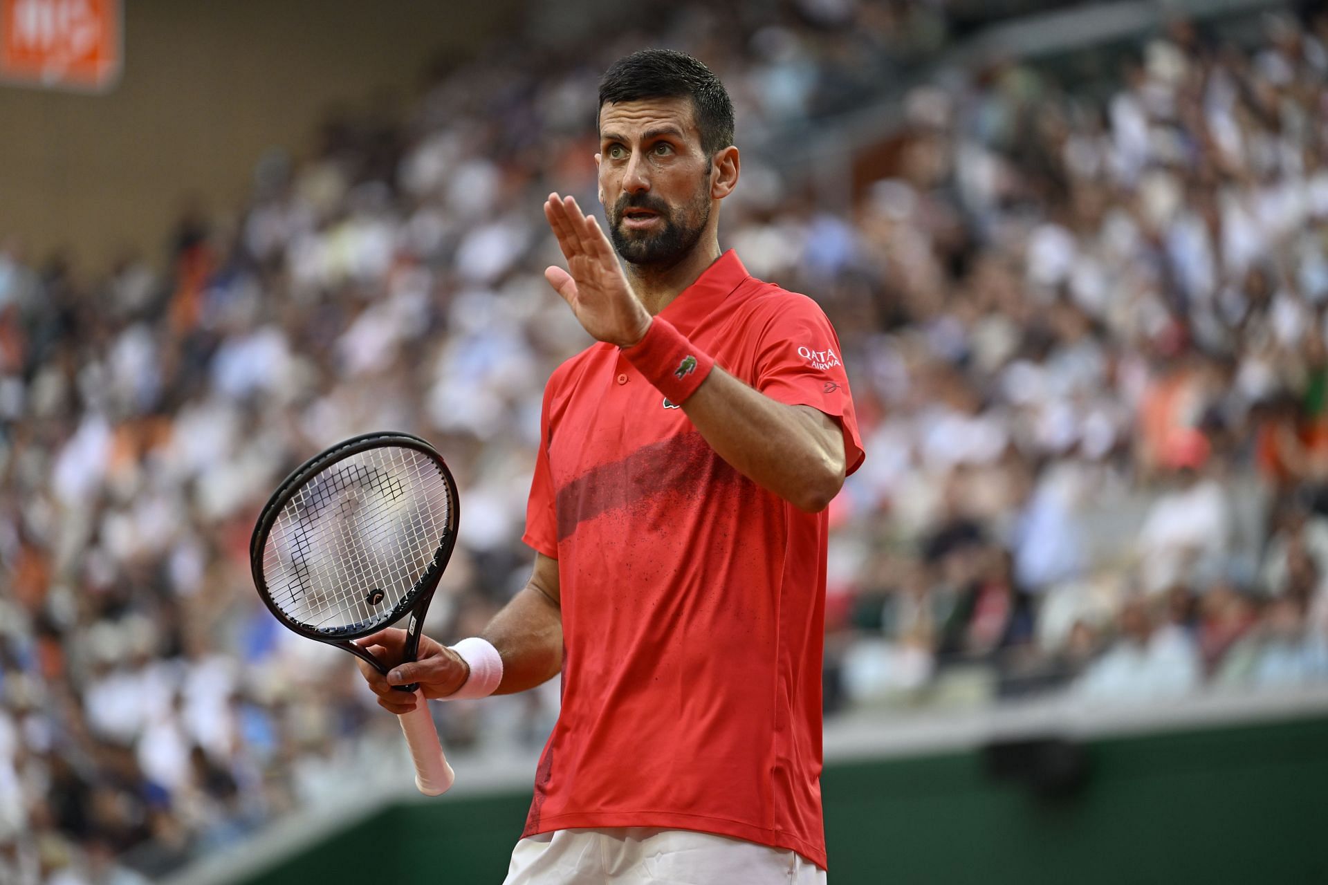 Novak Djokovic at the 2025 French Open- Image Source: Getty